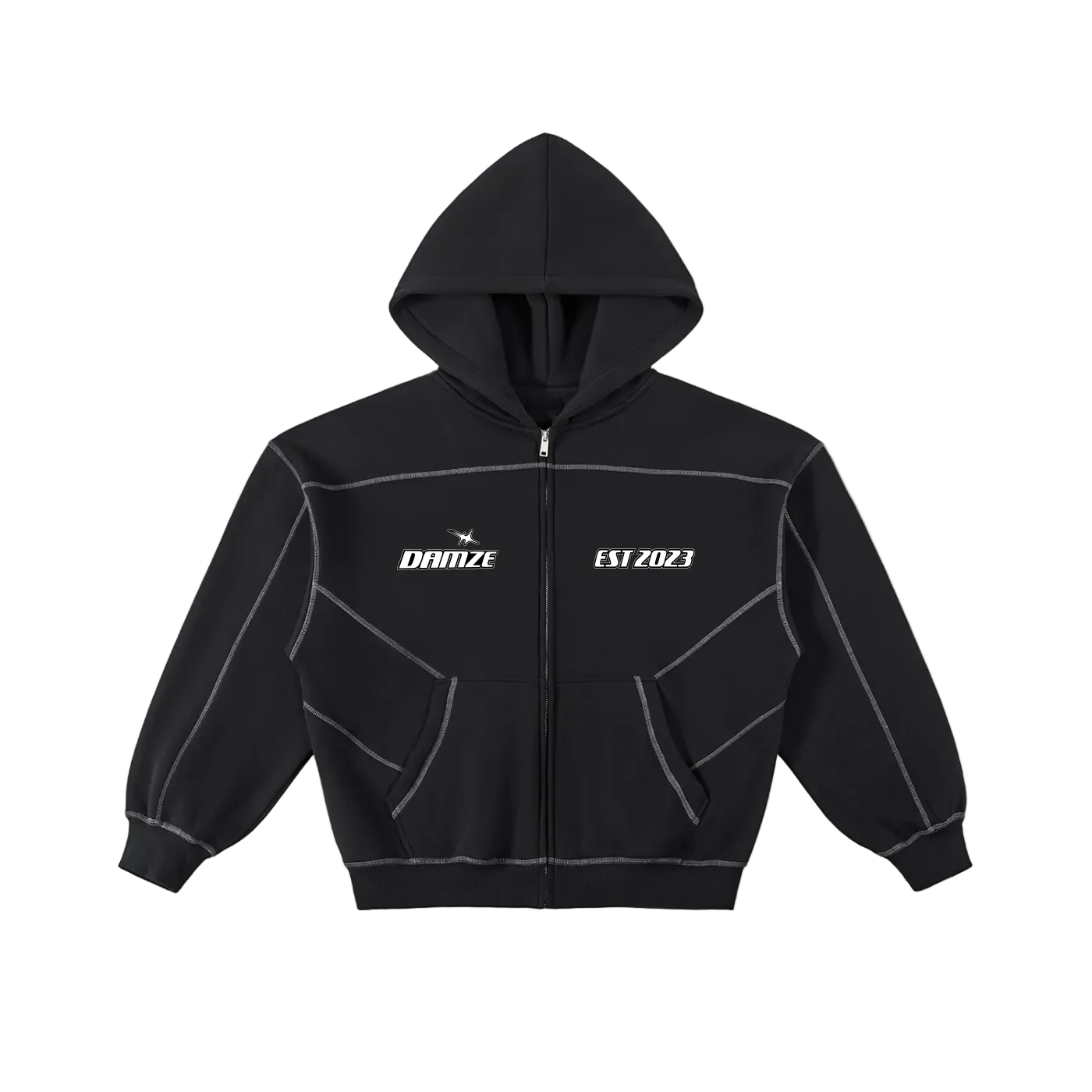Black Y2K Zip Hoodie