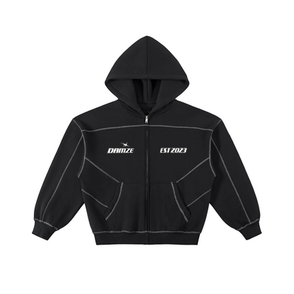 Black Y2K Zip Hoodie