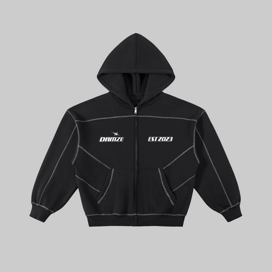 Black Y2K Zip Hoodie