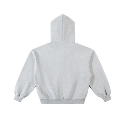 Gray on Gray Y2K Zip Hoodie
