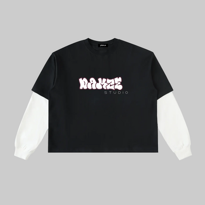 White Bubbly Long Sleeve Tee