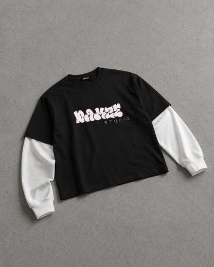 White Bubbly Long Sleeve Tee