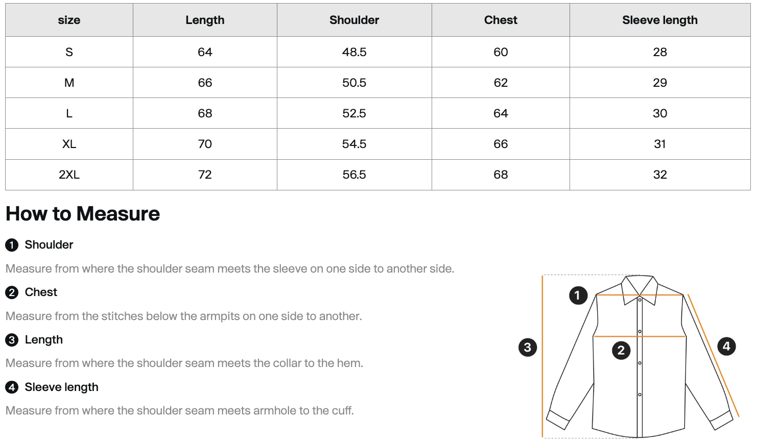 Size chart